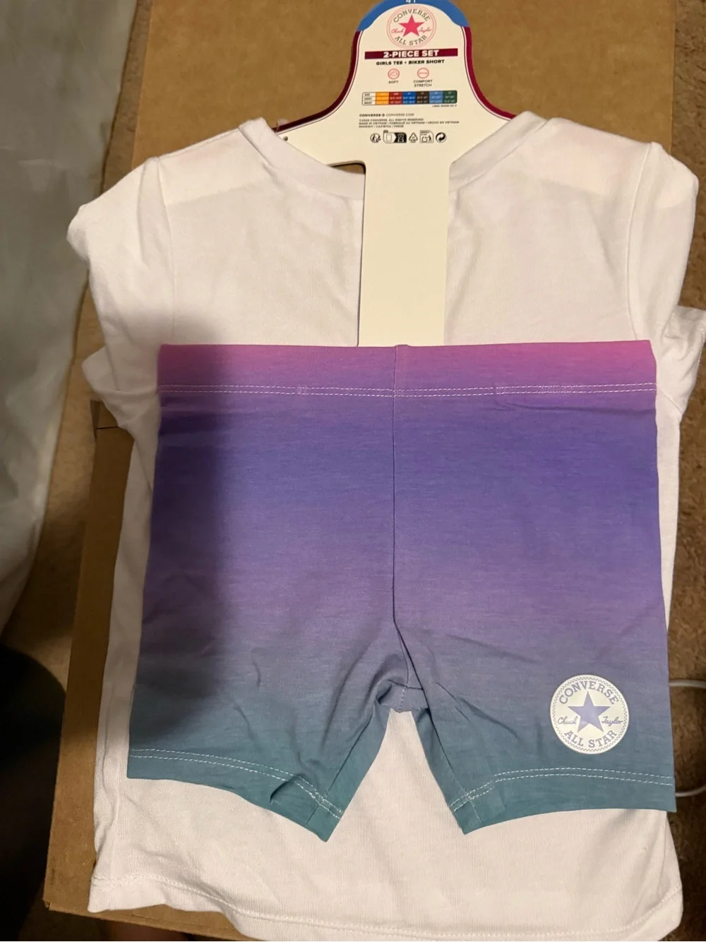 Toddler girls Converse outfit with Pink-to-Blue Gradient All Star Logo